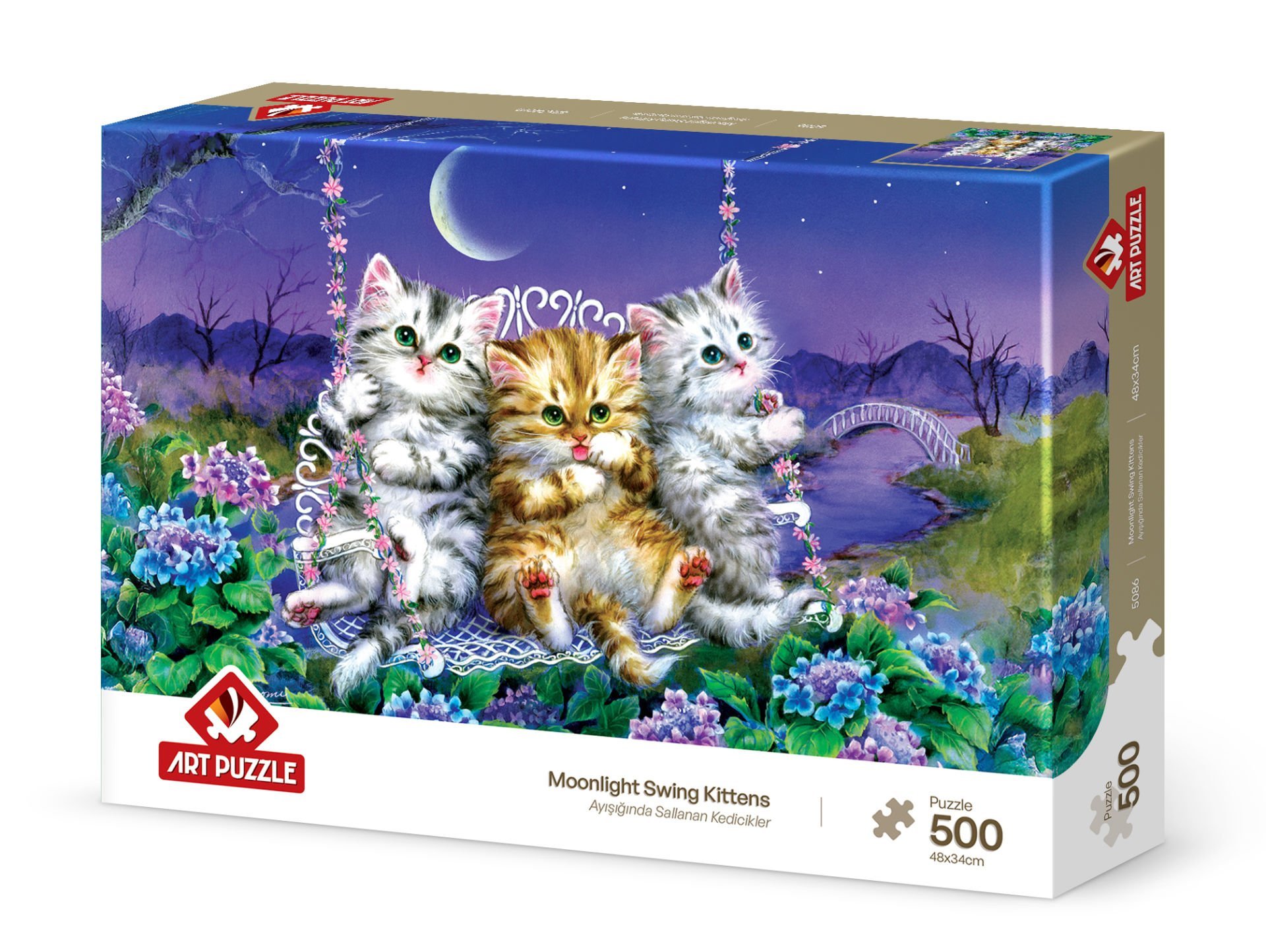 Art Puzzle Ayışığında Sallanan Kedicikler 500 Parça Puzzle