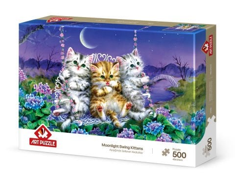 Art Puzzle Ayışığında Sallanan Kedicikler 500 Parça Puzzle
