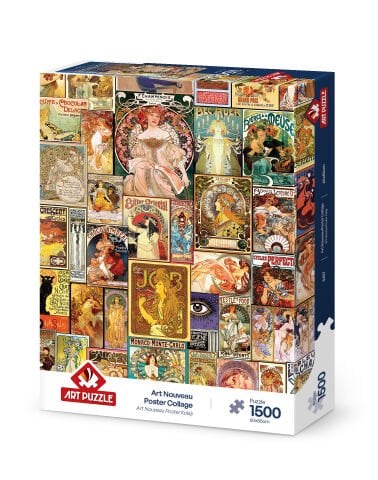 Art Puzzle Art Nouveau Poster Kolajı 1500 Parça Puzzle
