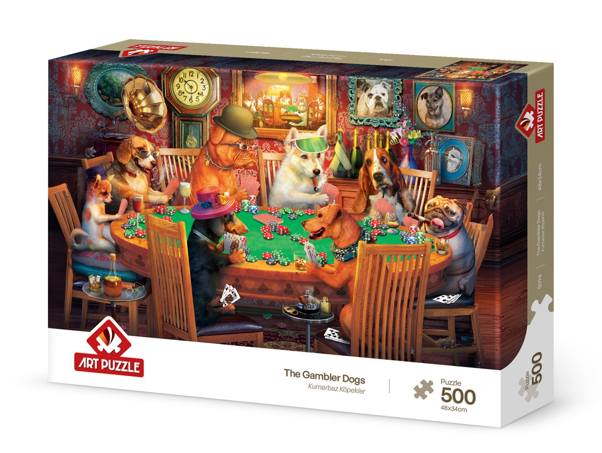 Art Puzzle Kumarbaz Köpekler 500 Parça Puzzle