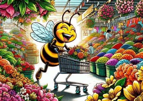 Art Çocuk Bal Arısı Alışverişte 100 Parça Puzzle