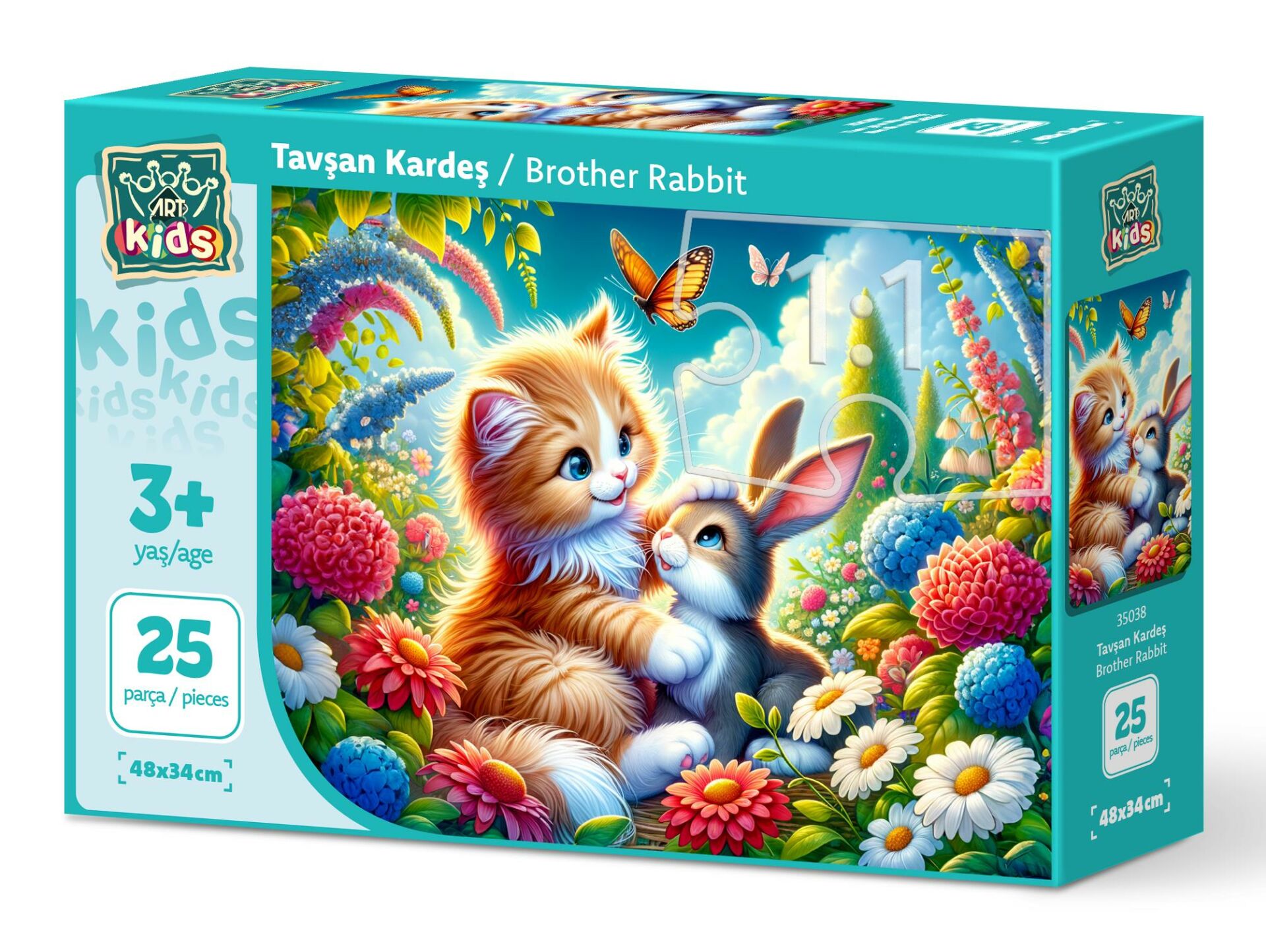 Art Çocuk Tavşan Kardeş 25 Parça Puzzle