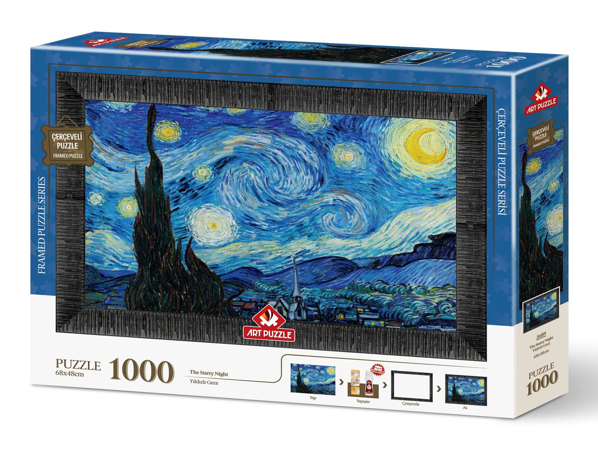 Art Puzzle Yıldızlı Gece 1000  Parça Çerçeveli Puzzle