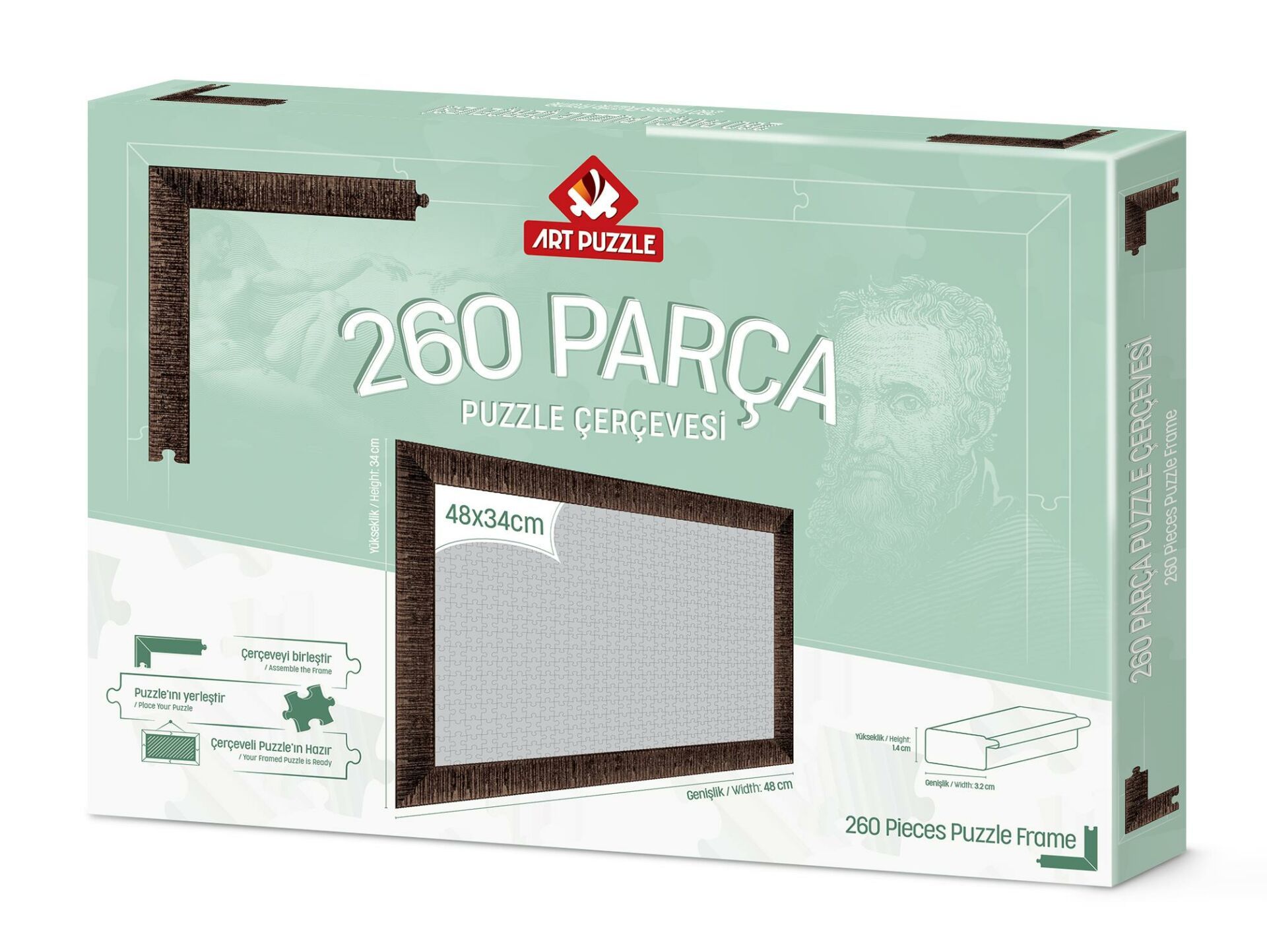 Art Puzzle Kahverengi 260 Parça Demonte Puzzle Çerçevesi