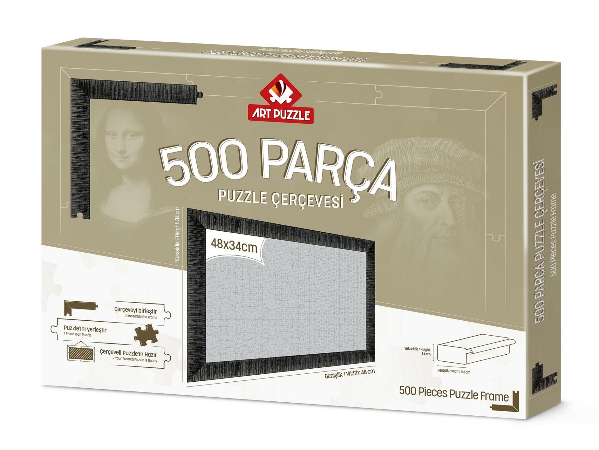 Art Puzzle Siyah 500 Parça Demonte Puzzle Çerçevesi
