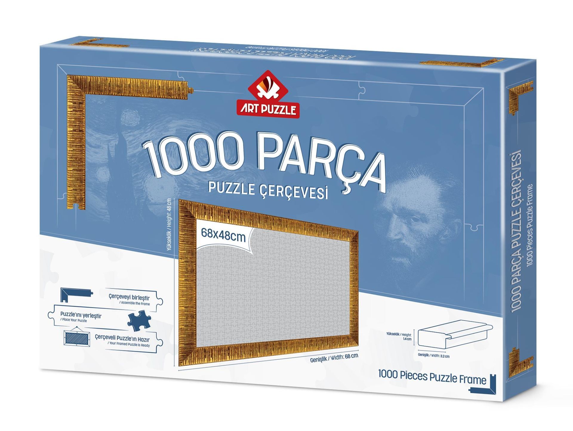 Art Puzzle Altın 1000 Parça Demonte Puzzle Çerçevesi