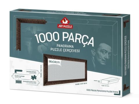 Art Puzzle Kahverengi 1000 Parça Panorama Demonte Puzzle Çerçevesi