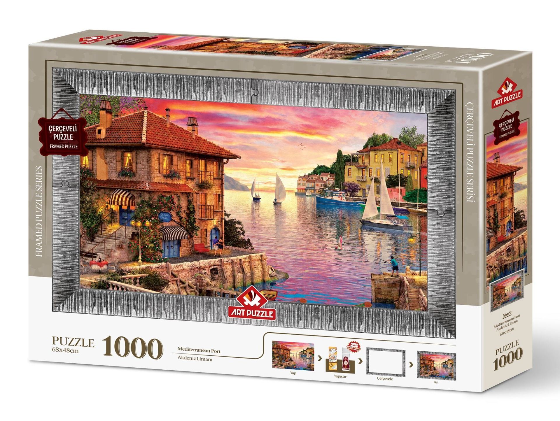 Art Puzzle Akdeniz Limanı 1000 Parça Çerçeveli Puzzle
