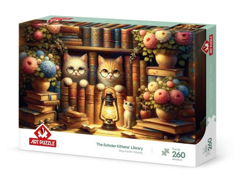 Art Puzzle Bilge Kediler Kitaplığı 260 Parça Puzzle