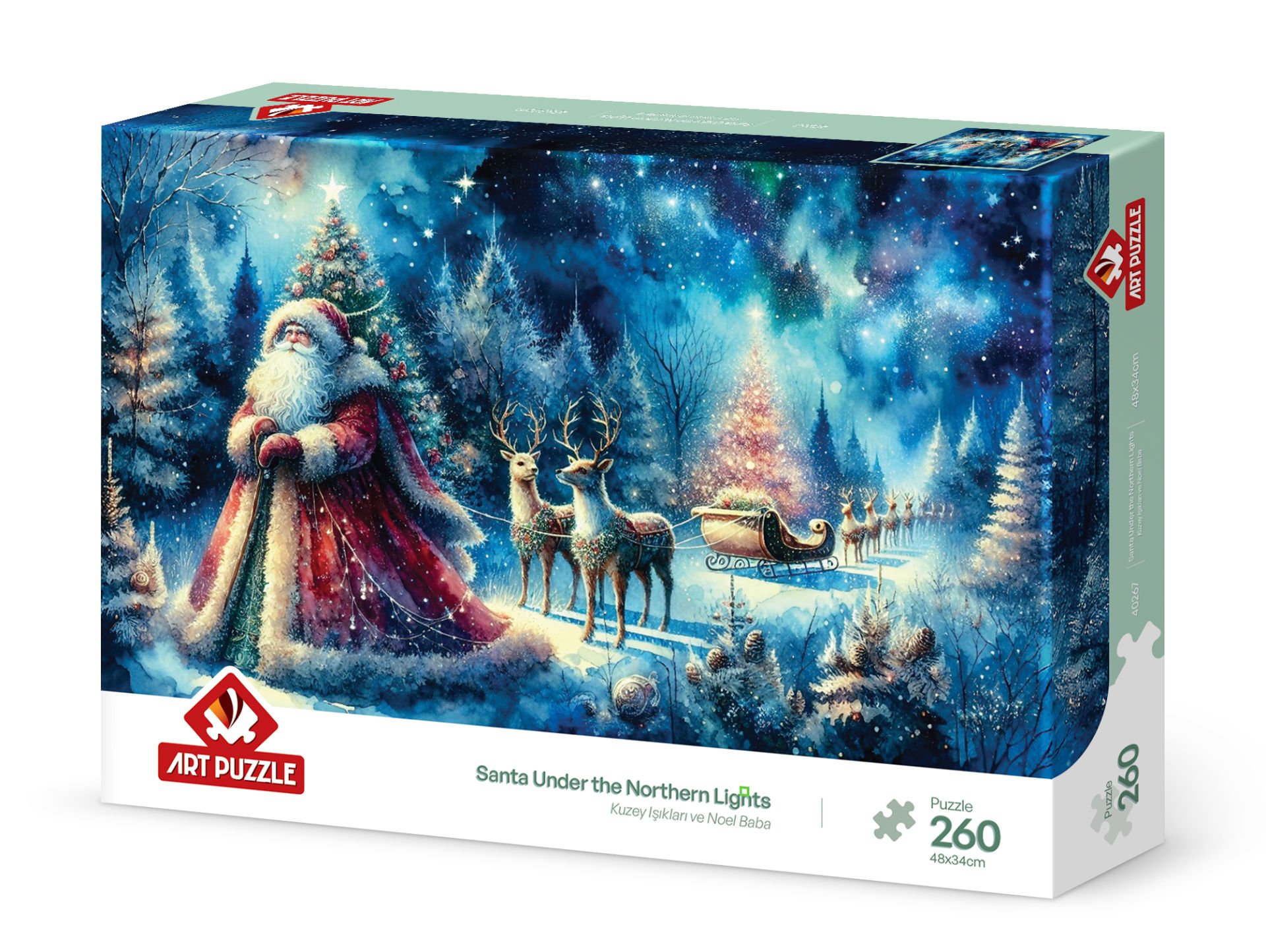 Art Puzzle Kuzey Işıkları ve Noel Baba 260 Parça Puzzle