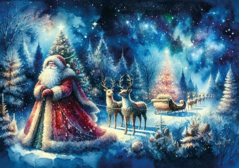 Art Puzzle Kuzey Işıkları ve Noel Baba 260 Parça Puzzle