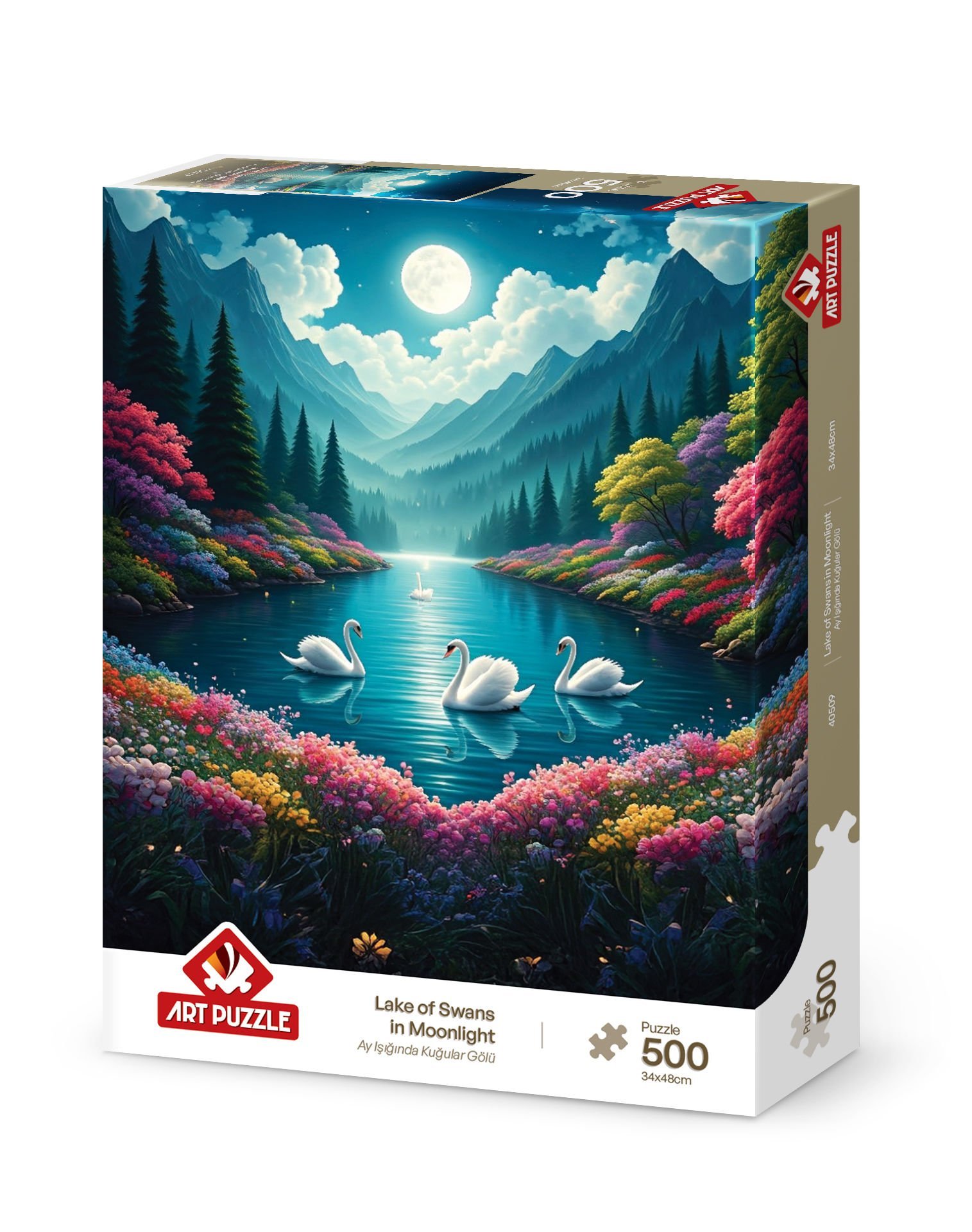 Art Puzzle Ay Işığında Kuğular Gölü 500 Parça Puzzle