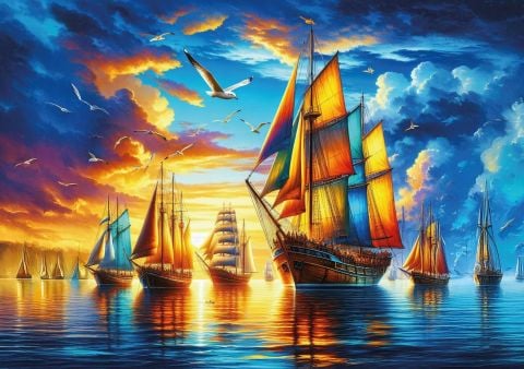 Art Puzzle Renkli Yelken Limanı 500 Parça Puzzle