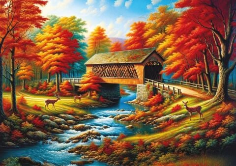 Art Puzzle Kızıl Ağaçlar Köprüsü 500 Parça Puzzle