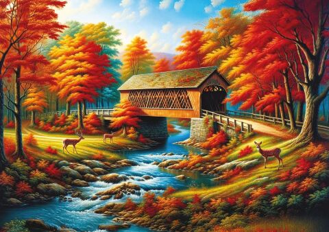 Art Puzzle Kızıl Ağaçlar Köprüsü 500 Parça Puzzle