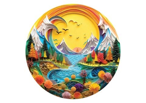 Art Puzzle Kağıttan Manzara 570 Parça Round Puzzle