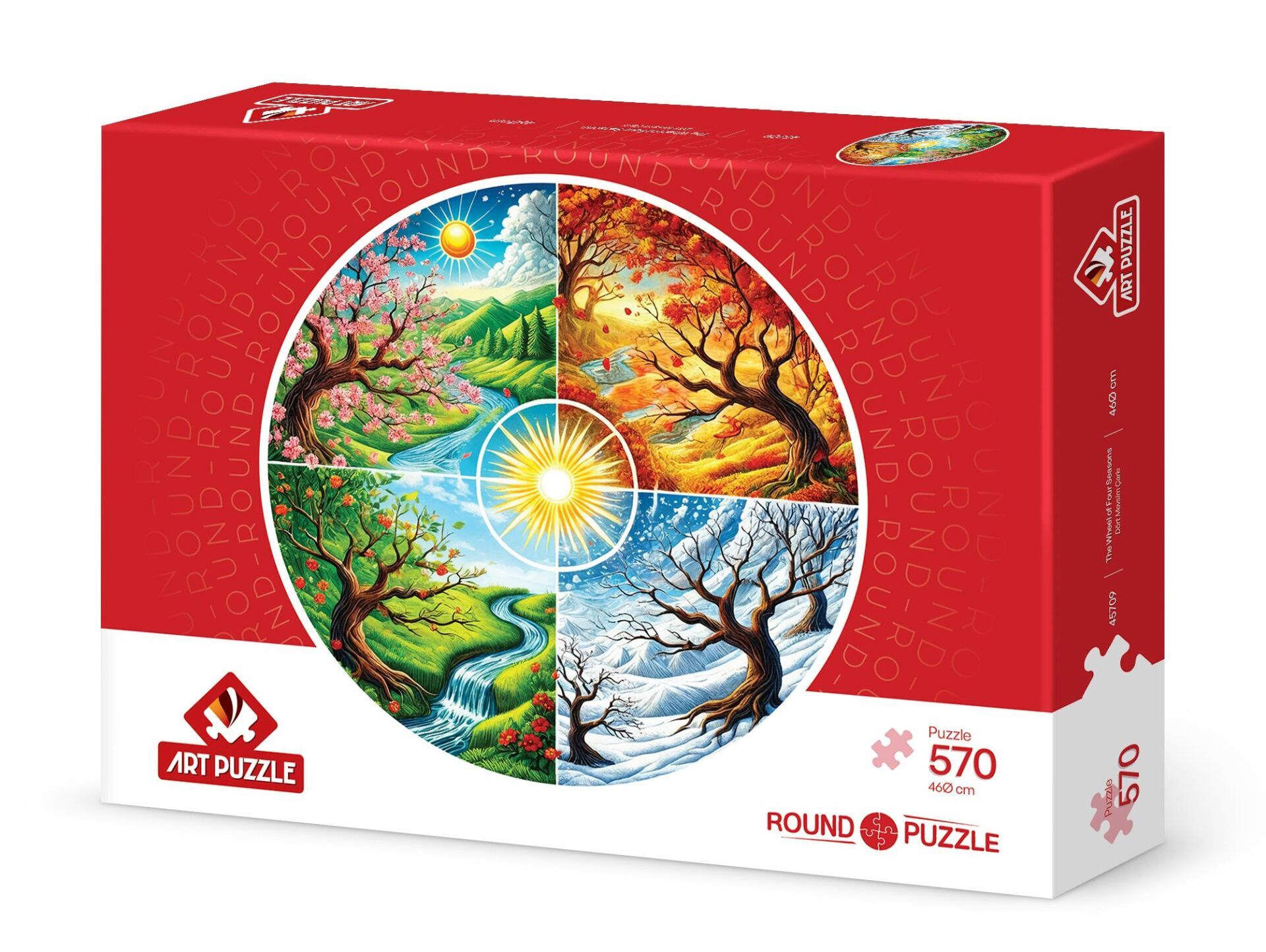 leellamarz アルバム4セット Art Puzzle Dört Mevsim Çarkı 570 Parça Round Puzzle