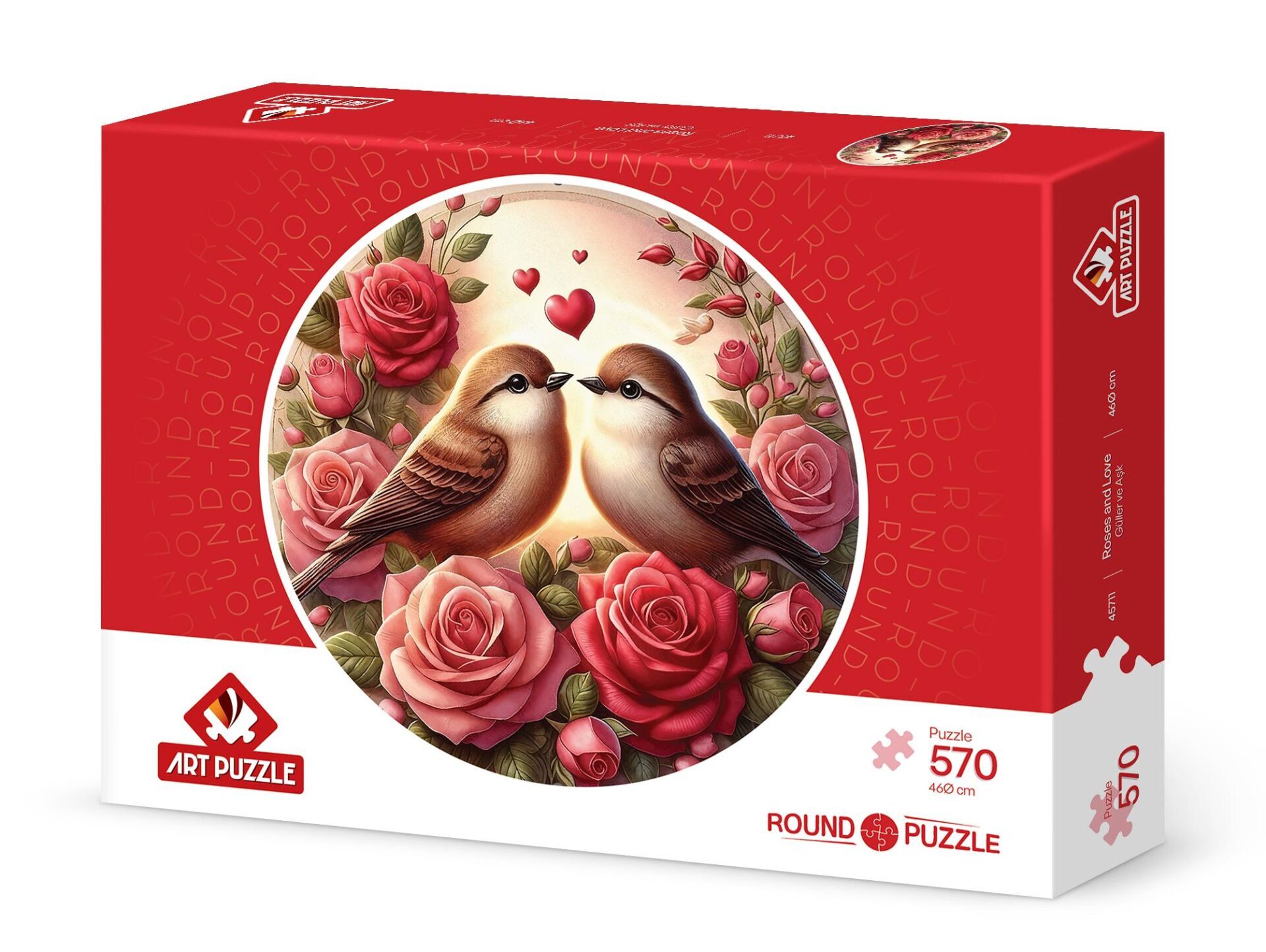 Art Puzzle Güller ve Aşk 570 Parça Round Puzzle