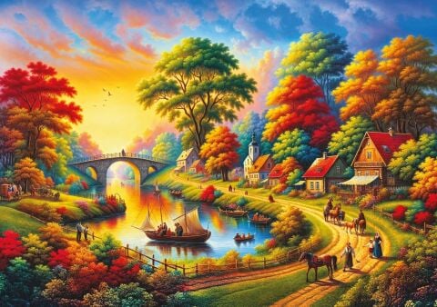 Art Puzzle Nehir Kıyısı Şenliği 1500 Parça Puzzle