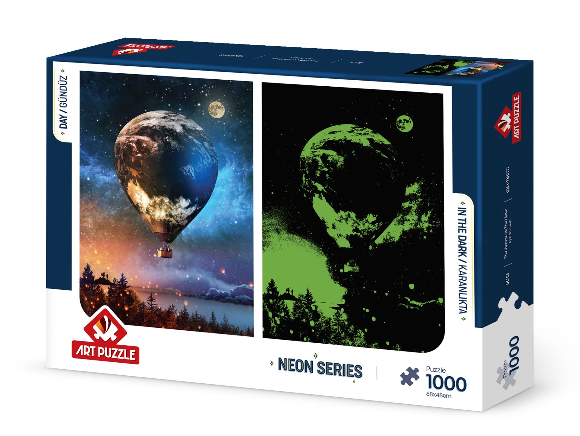 Art Puzzle Ay'a Yolculuk 1000 Parça Neon Puzzle