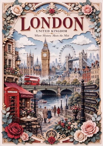 Art Puzzle Londra,Ingiltere 1000 Parça Puzzle